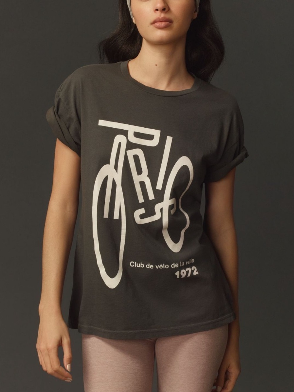 Back When Club De Velo Bike Graphic Tee Dark Grey from Anthropologie Size L